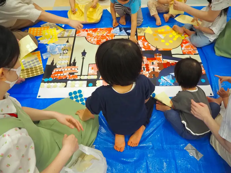 ゆうてまち保育園・クローバー保育園のワークショップの様子（9/29・2枚目）